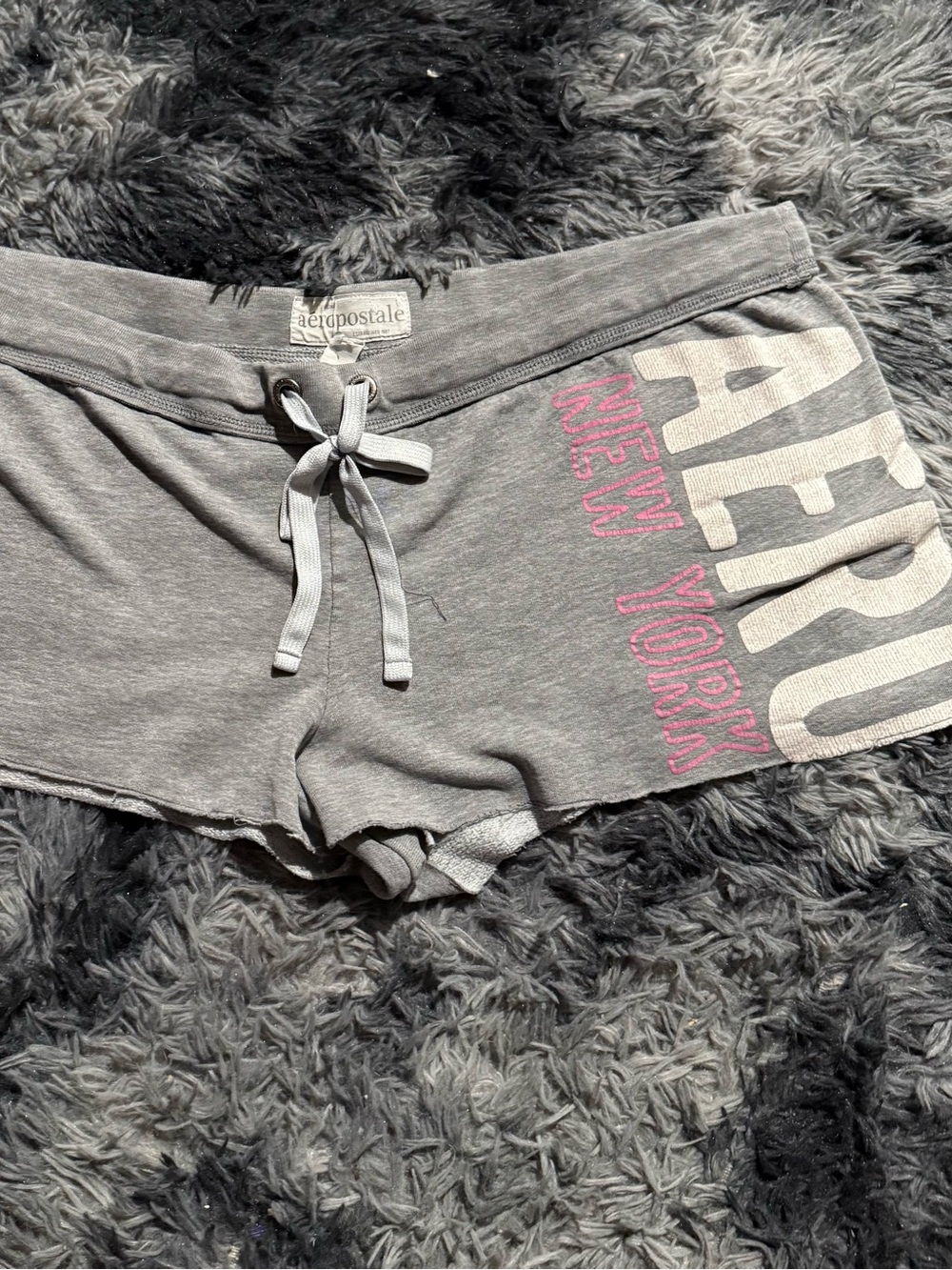 Aeropostale Gray Lounge Shorts with Pink New York Script